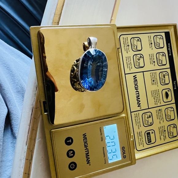 Blue mystic topaz 925 Sterling Silver Pendant - Picture 10 of 10